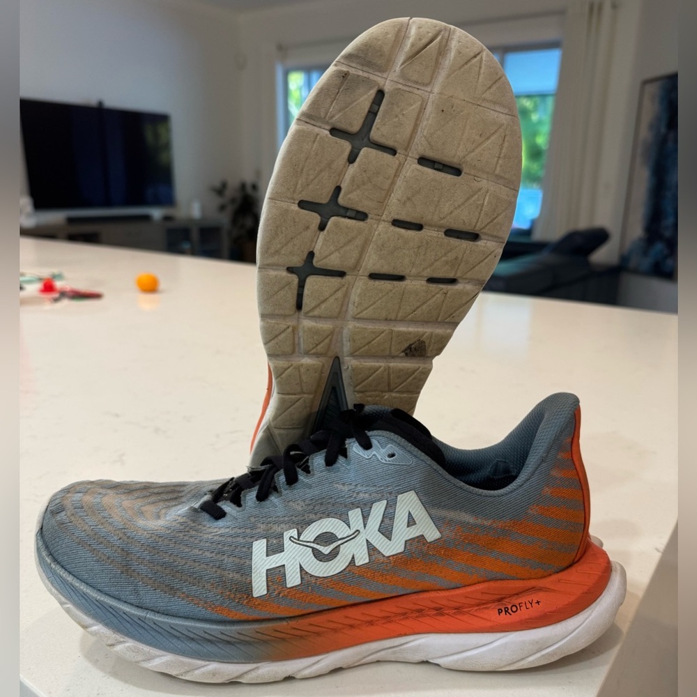 Hoka One Mach 5 1127893-MSPBL Men's 10.5 D Blue Orange Running Shoes
